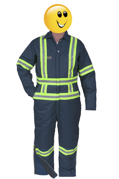 70-311R Navy coverall high visibility insulated with reflecting bands 