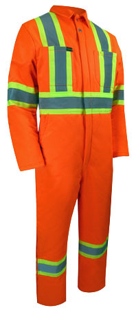 70-311RO ORANGE coverall high visibility insulated with reflecting bands 