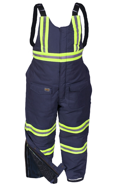 70-350R Lined overall navy heavy duty duck  BigAl with reflecting bands High visibility 