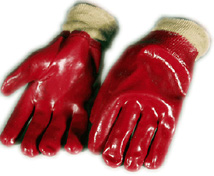 925 Red nytrile glove White cotton gloves covered with red PVC