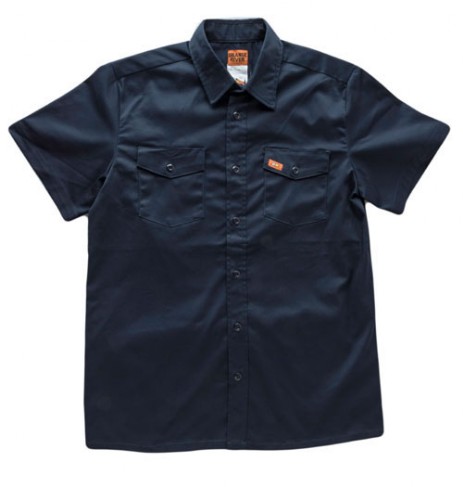 4446-Richard-Classic working short sleeves extensible shirts ORANGE RIVER